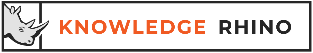 Knowledge Rhino Logo | Black and Orange
